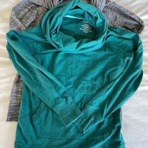 Women's Black/White Marl and  Teal Cowl Neck Sweaters